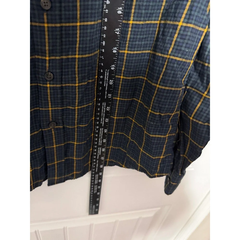 Banana Republic Shirt Mens Medium Untucked Fit Plaid Cotton Button Down EUC